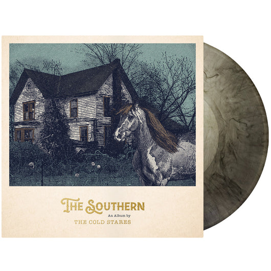 Vinyl record album cover featuring a horse and old house illustration.