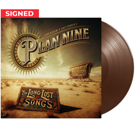 Vinyl record album of Plan Nine’s ’The Long Lost Songs’ with a signed label.