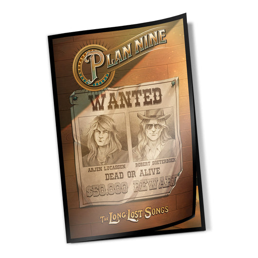 Vintage-style ’Wanted’ poster featuring sketches of two individuals, advertising a music album titled ’The Long Lost Songs’ by Planxty.